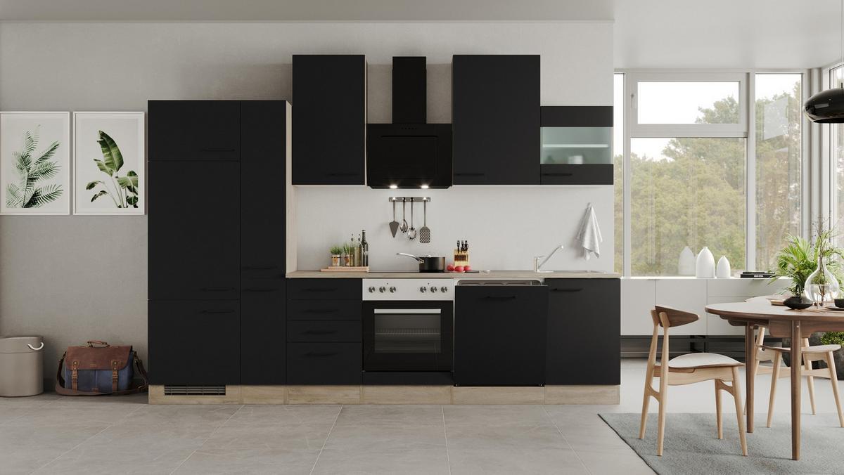 Spülenunterschrank Capri Eiche/Schwarz B: 50 cm - Eichefarben/Schwarz, KONVENTIONELL, Holzwerkstoff (50/82/57cm) - FlexWell