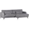 Ecksofa Macau Dunkelgrau S: 270x140 cm - Dunkelgrau/Schwarz, LIFESTYLE, Textil (270/140cm) - Livetastic