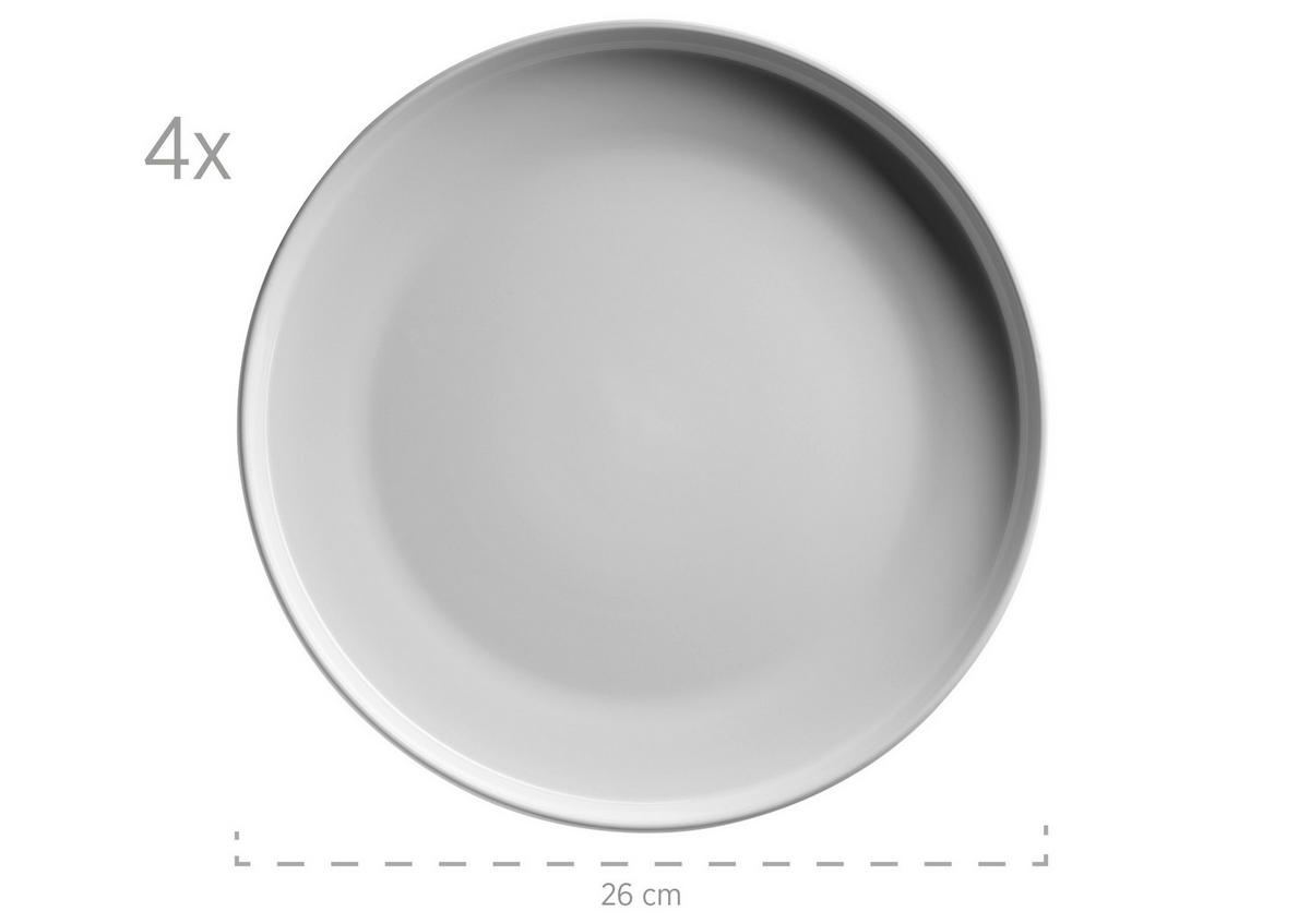 Kombiservice Alenia 4 Personen Geschirr Set - Weiß, Basics, Keramik (32/31,5/30cm) - Mäser