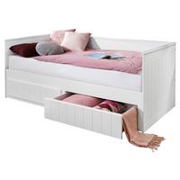 Rozkládací postel s úložným prostorem Timmi, 90x200 cm - bílá, Moderní, kompozitní dřevo (90/200cm) - MID.YOU