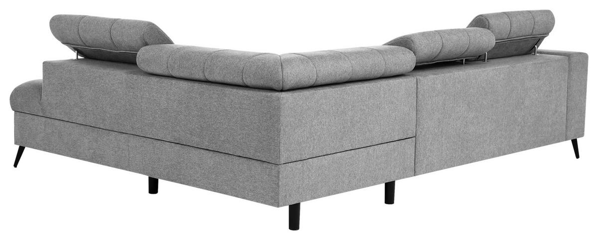 Sarokkanapé Vienna R Ecke - világosszürke/fekete, Trend, műanyag/textil (263/203cm)