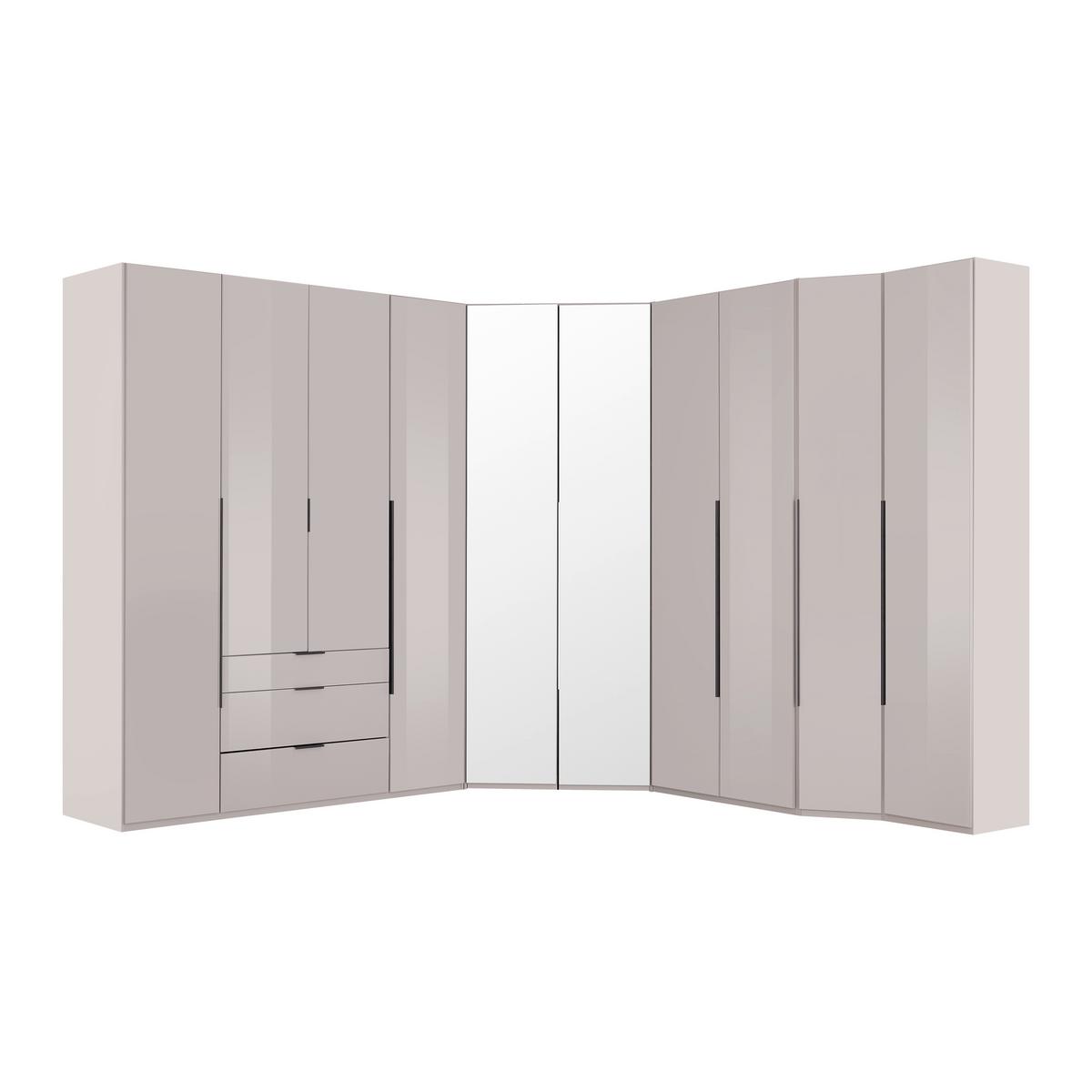 Šatní skříň NEW YORK - šedá/černá, Konvenční, kov/kompozitní dřevo (120/236/120cm)