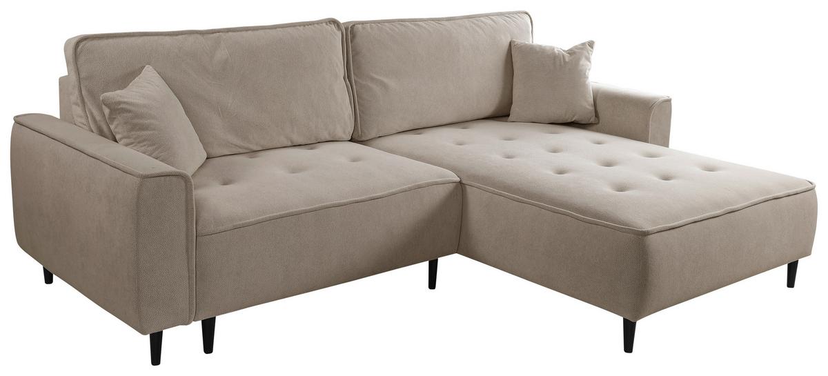 Ecksofa Blues Cappuccino/Schwarz, 263 cm - Schwarz/Cappuccino, Design, Textil (263/183cm) - MID.YOU
