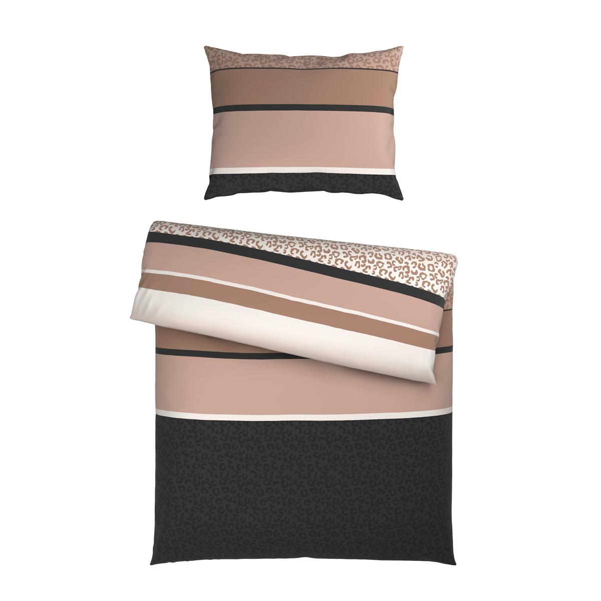 BETTWÄSCHE MARLENE - Anthrazit/Beige, MODERN, Textil - Luca Bessoni