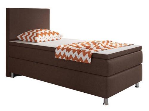 Boxspringbett Mit Topper 90x200 Cm Berlin F - Silberfarben/Braun, KONVENTIONELL, Textil (90/200cm) - MID.YOU