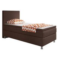 Boxspringbett mit Topper 90x200 cm Berlin - Silberfarben/Braun, KONVENTIONELL, Textil (90/200cm) - MID.YOU