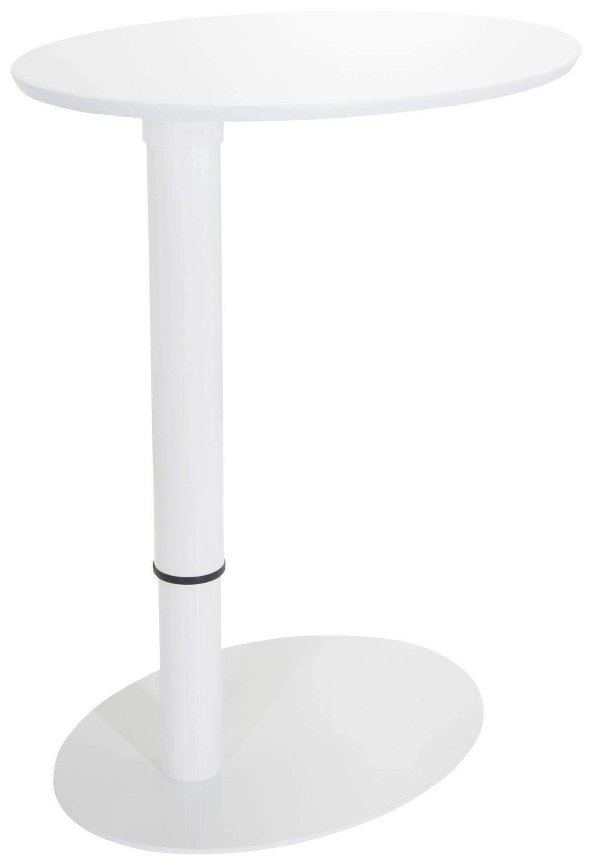 Beistelltisch Stand Iii Höhenverstellbar Weiß - Weiß, Basics, Holzwerkstoff/Metall (90/50/64cm) - MID.YOU