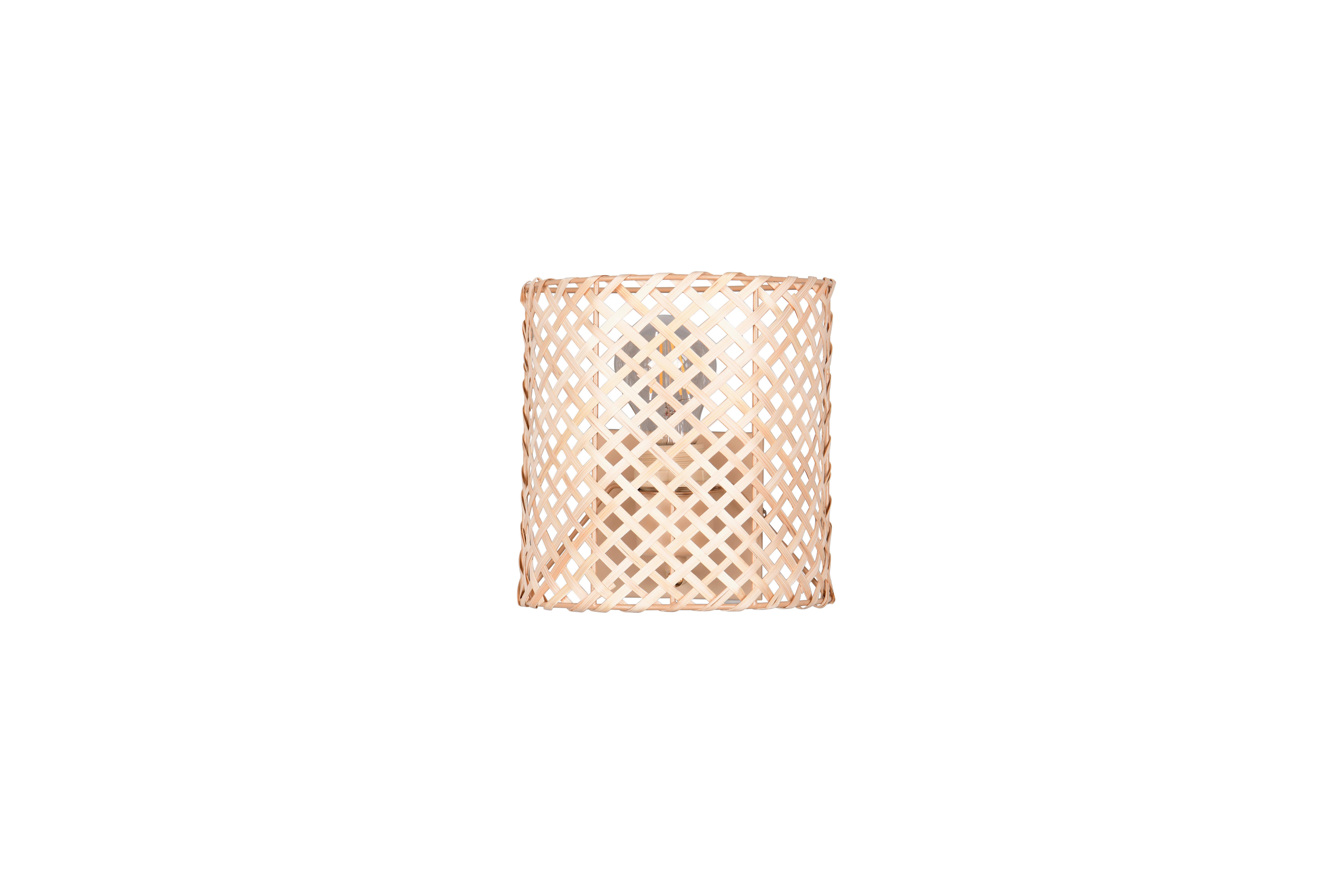 Wandleuchte Bina Naturfarben Beige B: 19 cm - Beige/Naturfarben, Natur, Naturmaterialien/Metall (19/19/10,5cm)