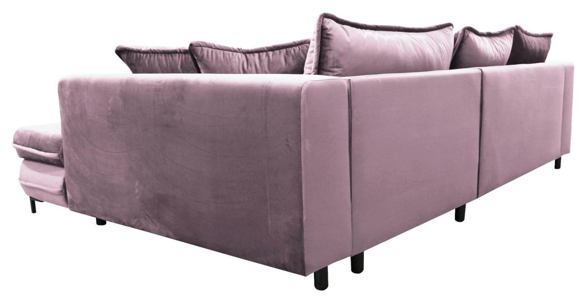 Eckschlafsofa Bello Beere Mit Schlaffunktion Ottomane Rechts - Beere/Schwarz, Design, Textil (277/187cm) - Livetastic