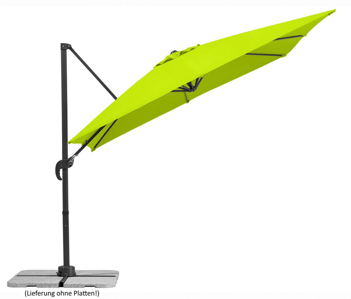 Ampelschirm Rhodos Junior BxHxT: 338x239x270 cm Grün - Anthrazit/Grün, Basics, Textil/Metall (338/239/270cm) - Schneider
