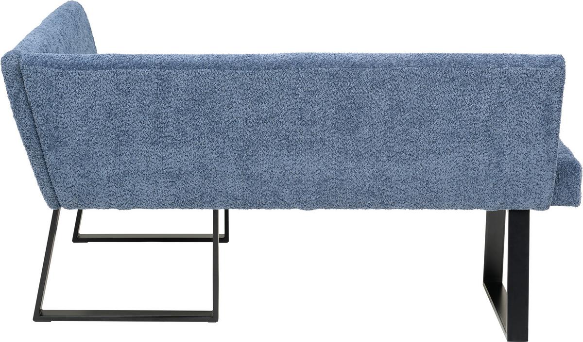 Eckbank Terri Dunkelblau, ca. 163x132 cm - Schwarz/Dunkelblau, KONVENTIONELL, Textil/Metall (160/130cm) - MID.YOU
