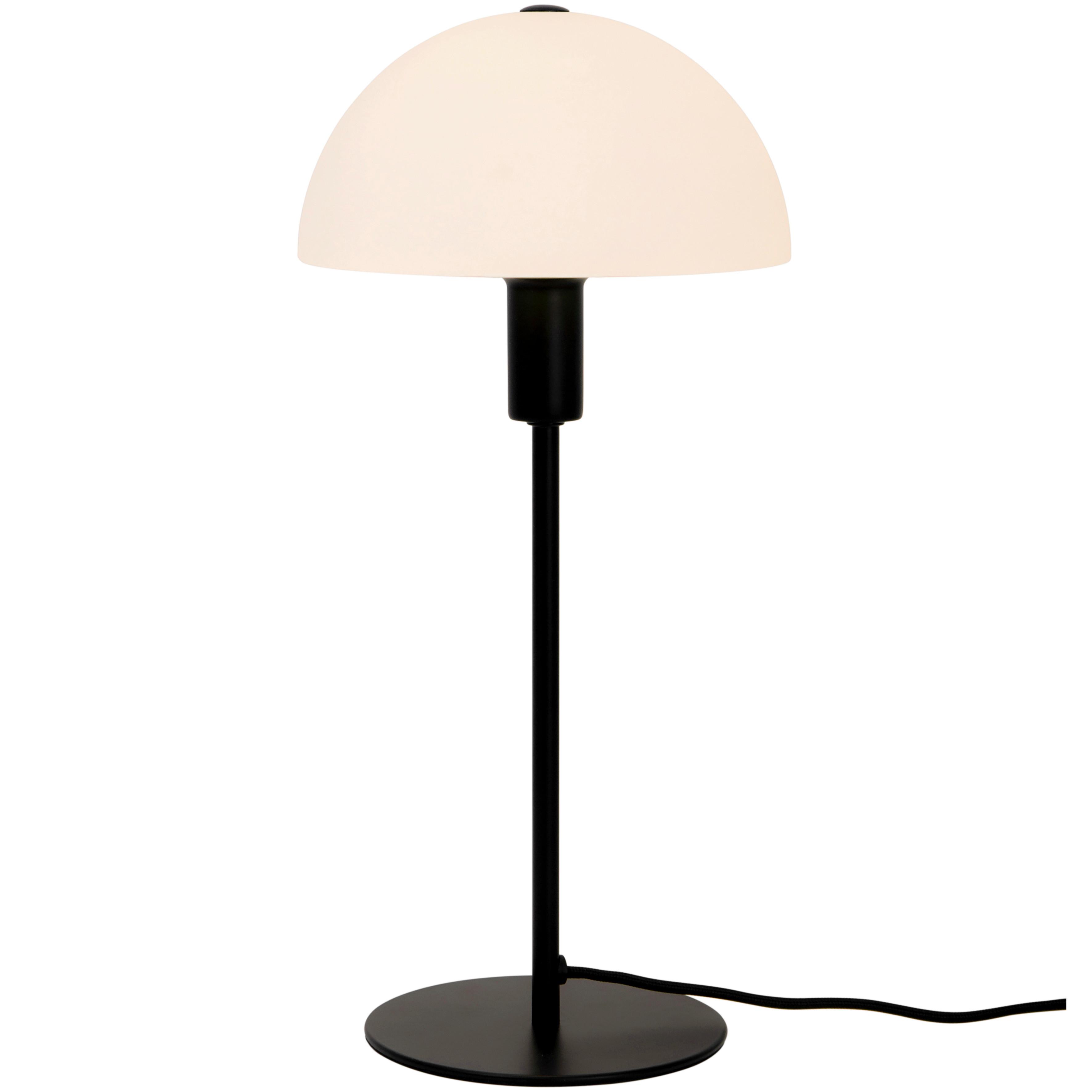 Tischleuchte Ellen Weiß Schwarz L: 20 cm - Schwarz/Weiß, Basics, Glas/Metall (20/20/41.5cm) - Nordlux