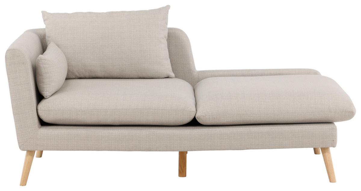 Récamiere Tacoma - Beige, Design, Holz/Textil (174/80/93cm) - Livetastic