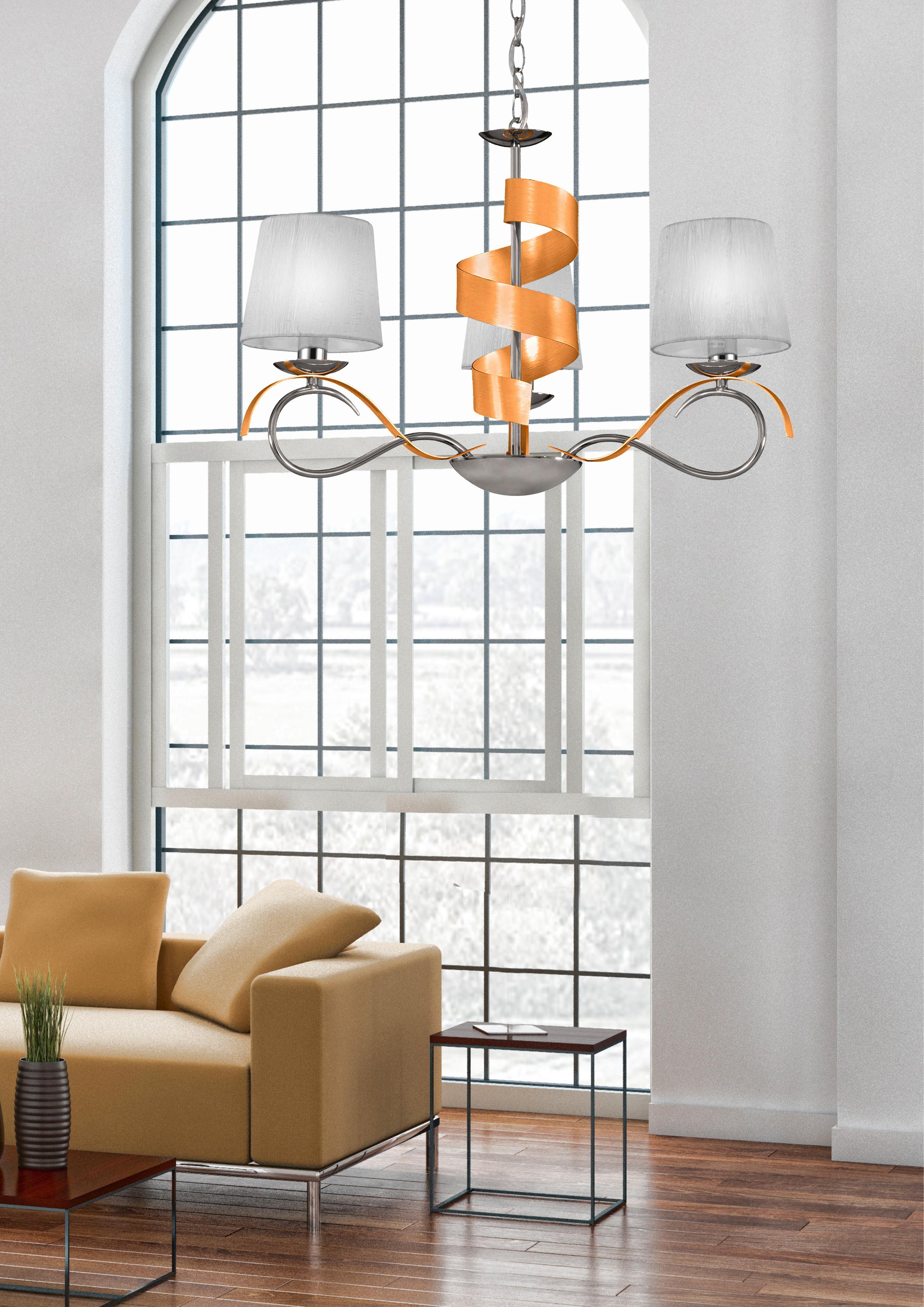 Pendelleuchte 33-23421 Denis - Chromfarben/Goldfarben, KONVENTIONELL, Kunststoff/Metall (68/68/100cm)