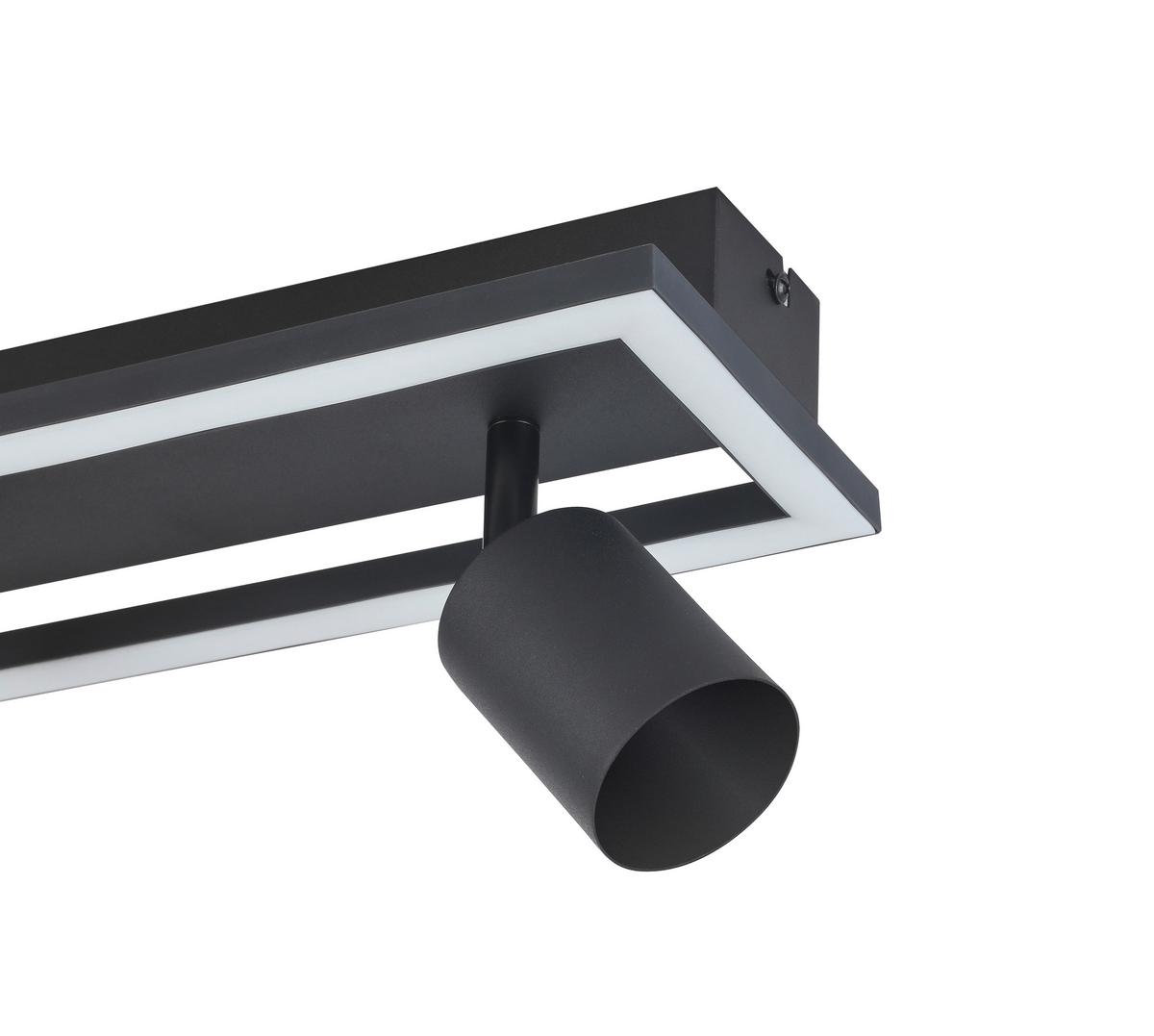 Led-deckenleuchte Conan L: 50 Cm Verstellbare Spotlights - Schwarz, MODERN, Kunststoff/Metall (50/13/15,6cm) - Luca Bessoni