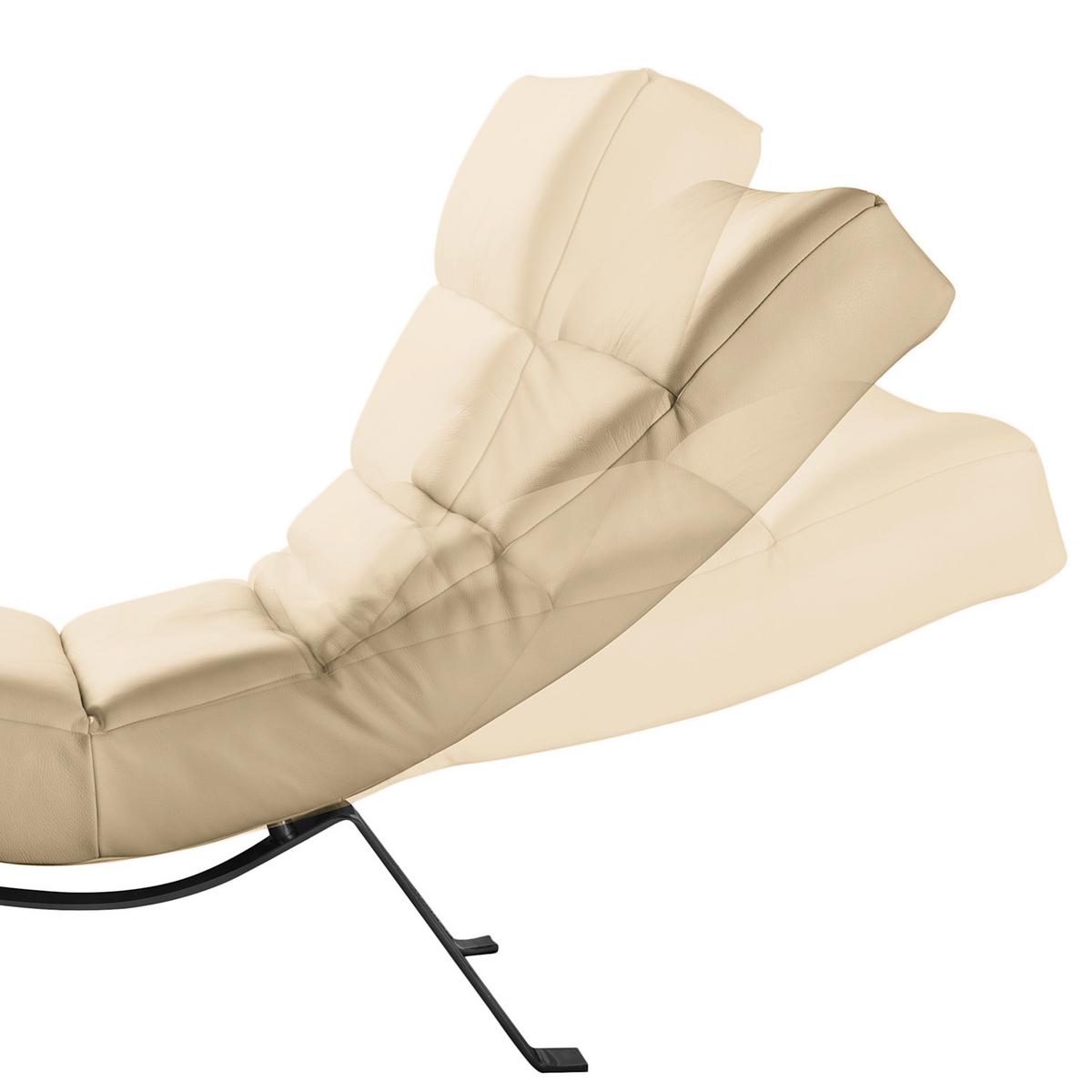 Relaxliege Swing Black Beige B: 65 Cm - Beige/Schwarz, Design, Leder (65/65-95/171cm) - Livetastic