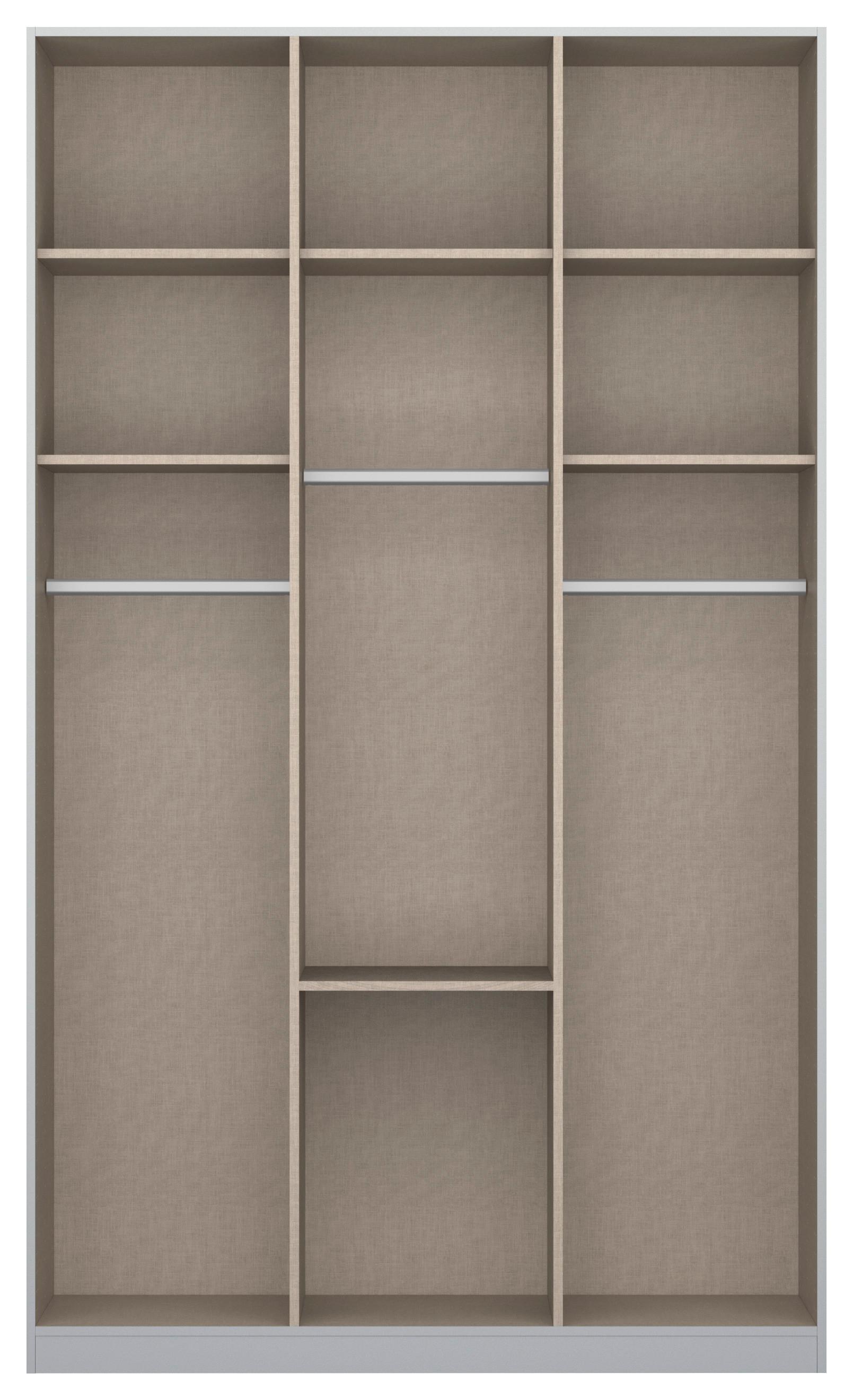Drehtürenschrank 136cm Alabama Extra, Hellgrau - Hellgrau/Eiche Artisan, MODERN, Holzwerkstoff (136/229/54cm)