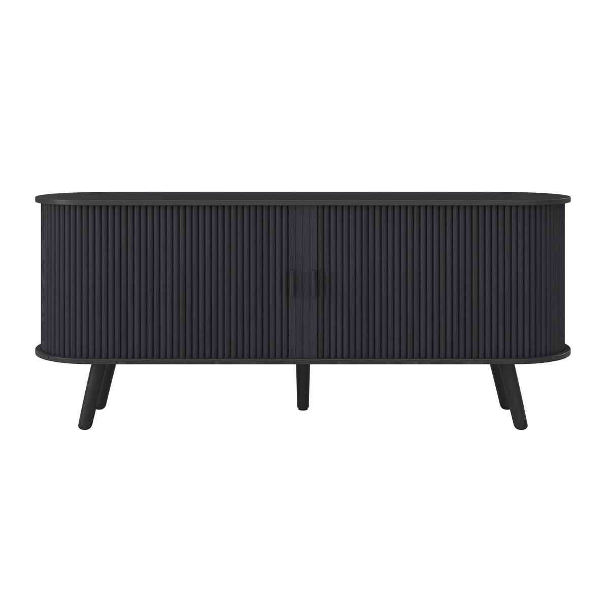 Komoda ENNIO čierna - čierna, Modern, drevo/kompozitné drevo (160/80/40cm) - Bessagi Home