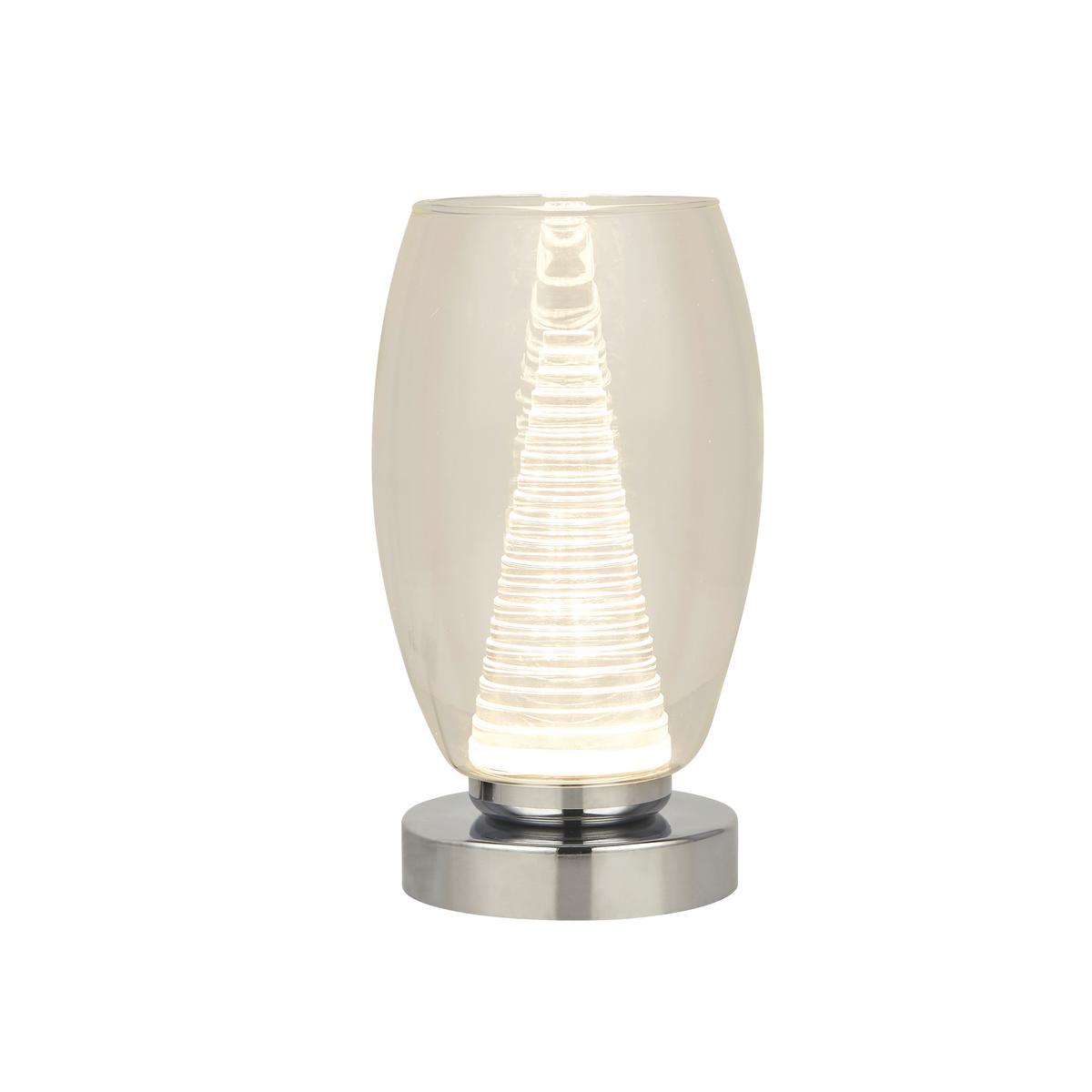 LED-Tischleuchte Eu97293-1cl Cyclone - Chromfarben, Design, Glas/Kunststoff (11.5/20.5cm)