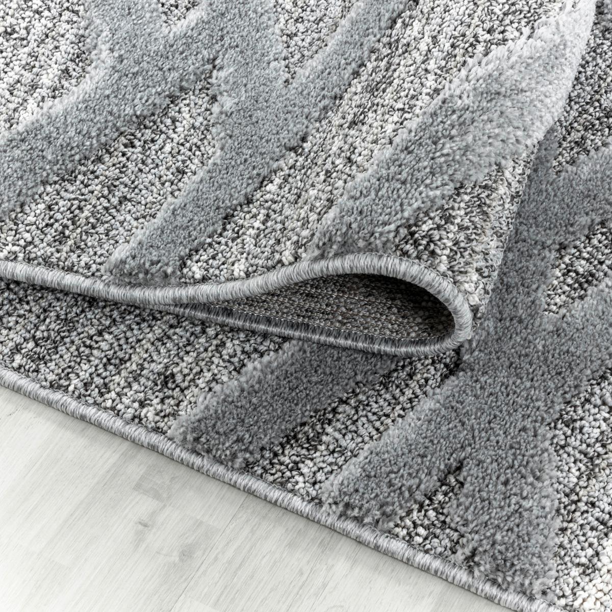 Teppich Läufer Grau Pisa 80x250 cm - Grau, KONVENTIONELL, Textil (80/250cm)