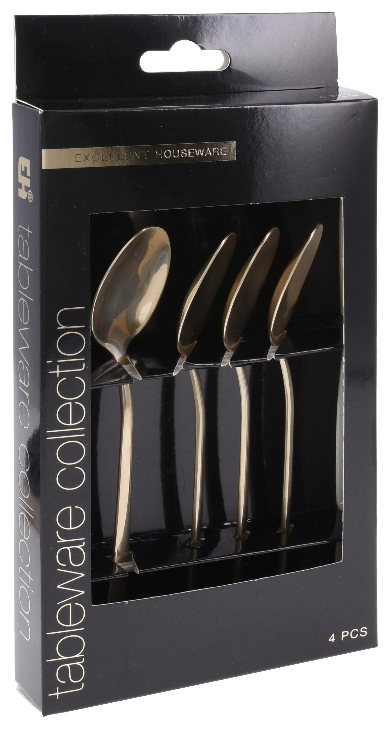 Besteckset 4-teilig Für 4 Personen - Goldfarben, Basics, Metall (15/3/0,3cm)