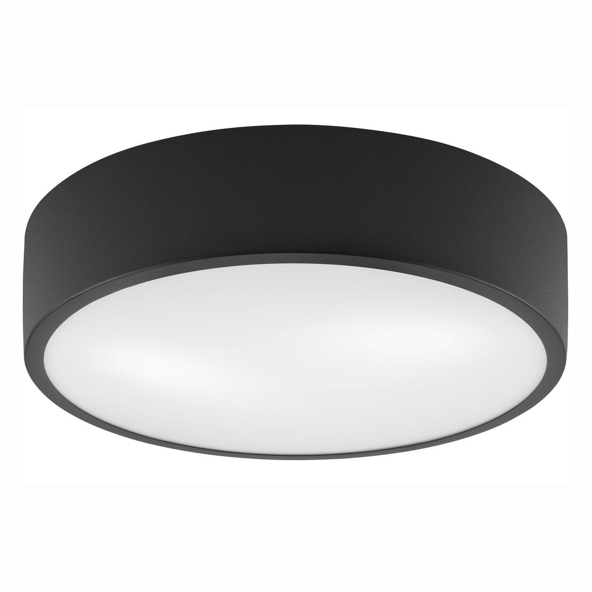 Deckenleuchte Dante Schwarz Hochglanz D:36cm - Schwarz Hochglanz, KONVENTIONELL, Glas/Metall (36/8cm)