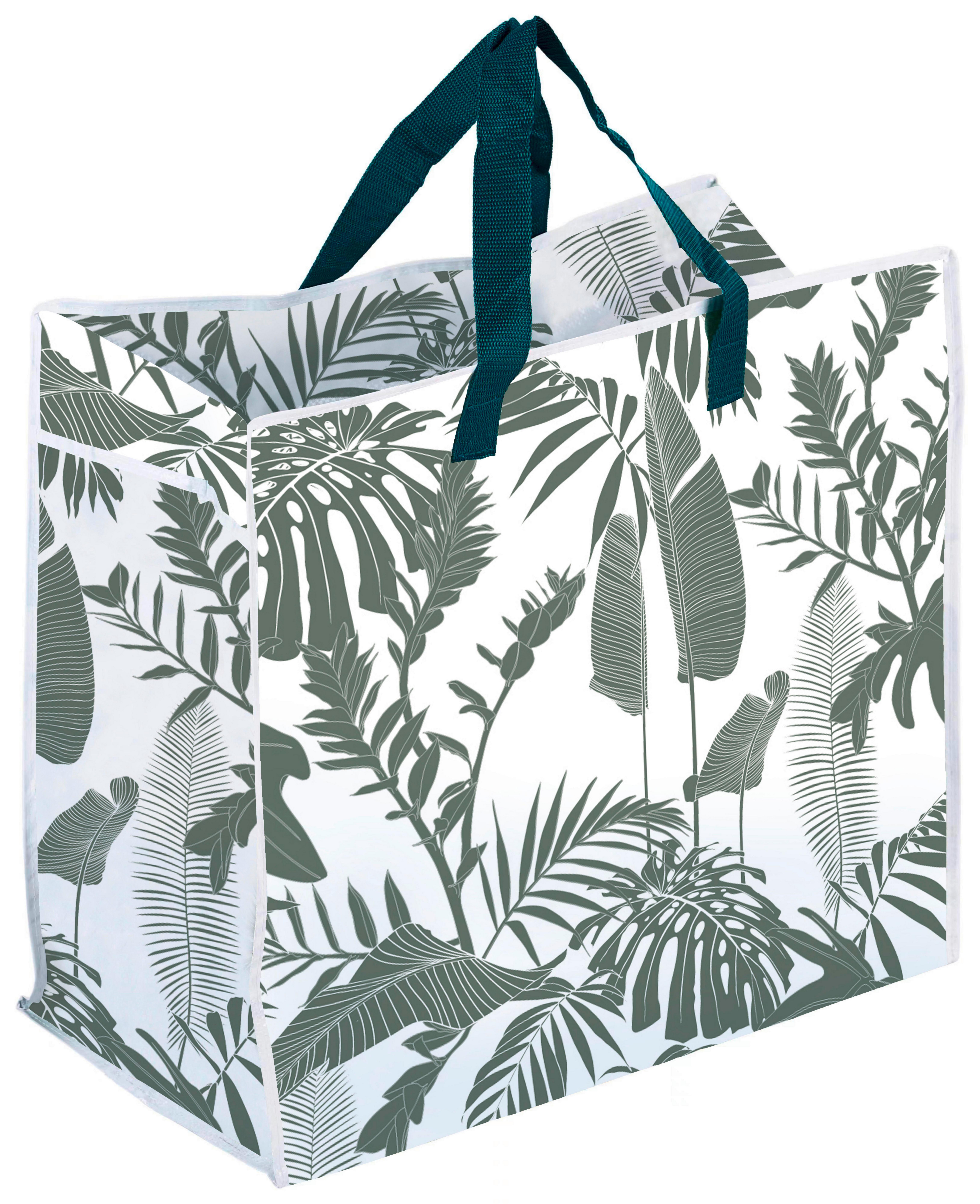 Einkaufstasche Palme - Weiß/Grün, Basics, Textil (58/29,5/48cm) - Luca Bessoni
