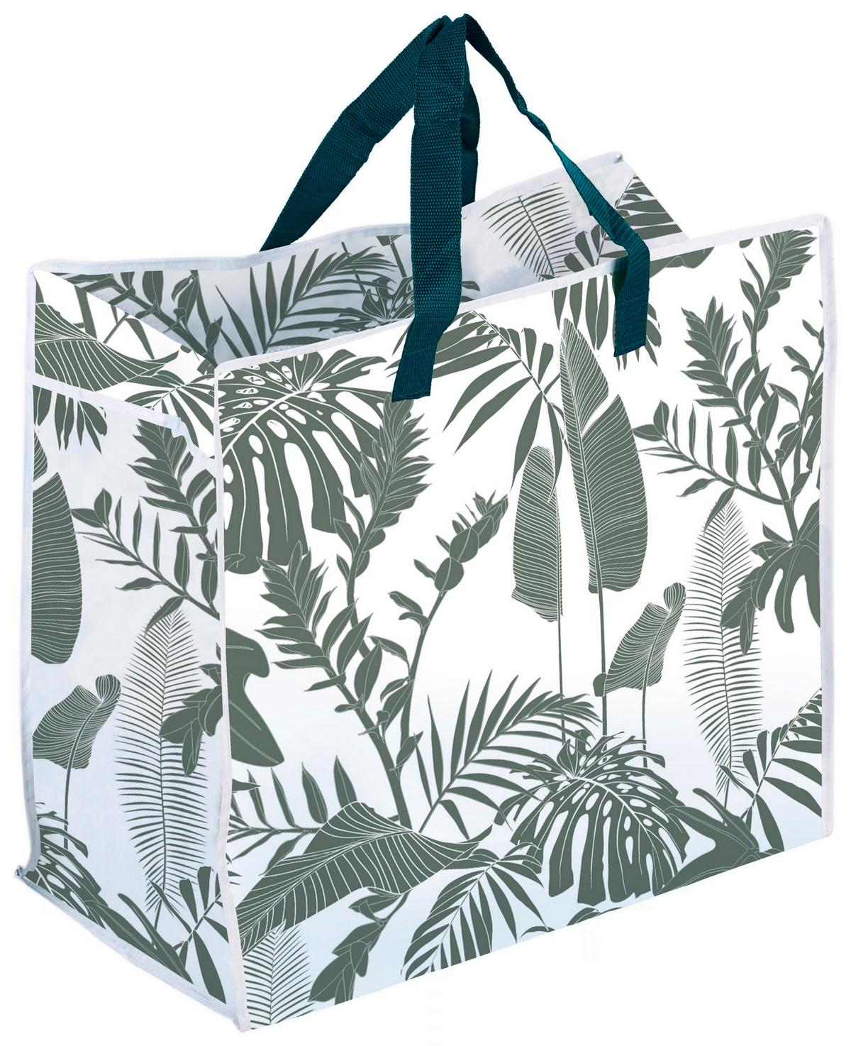 Bevásárlótáska Kb. 82l - fehér/zöld, Basics, textil (58/29,5/48cm) - Luca Bessoni