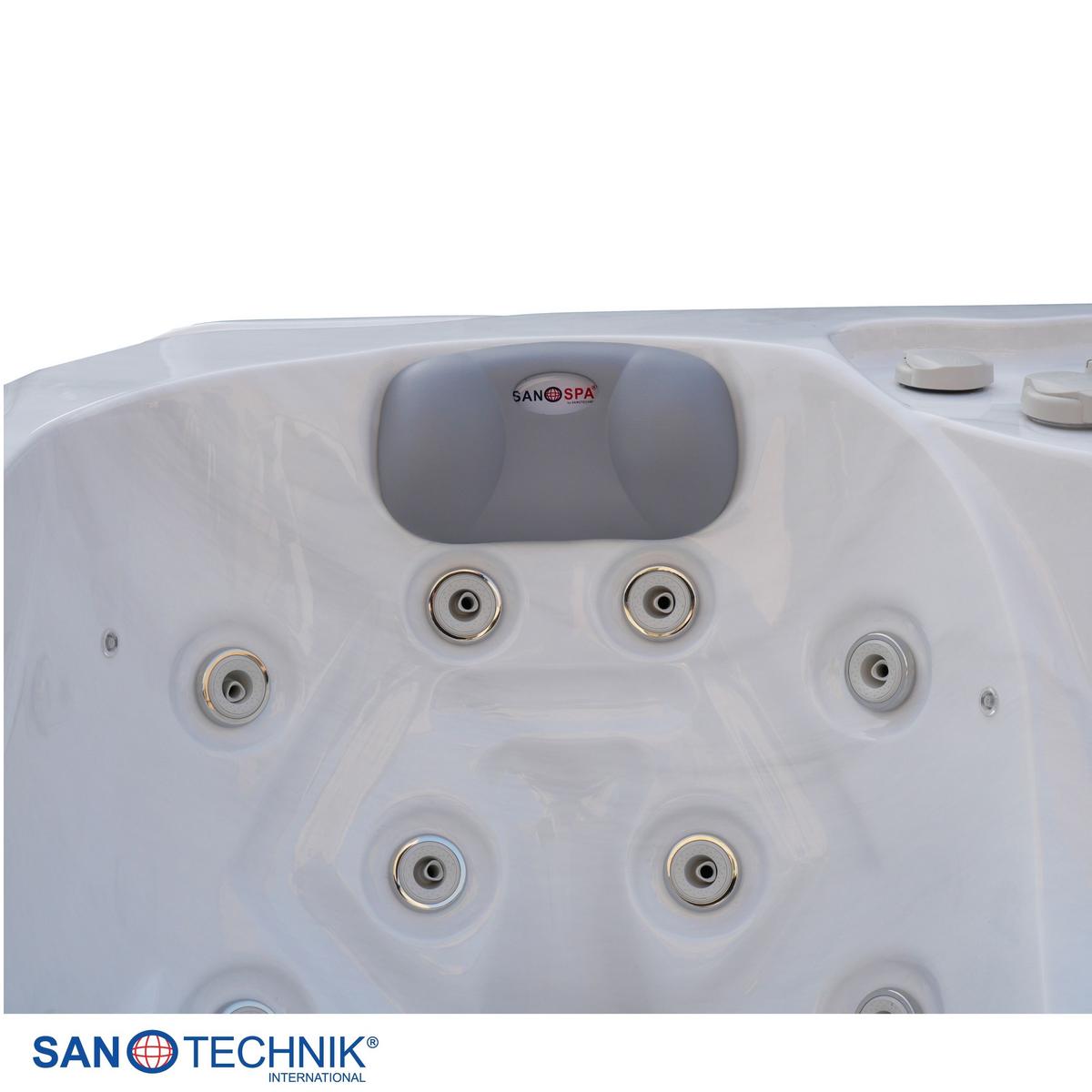 WHIRLPOOL Capri Grauweiß B: 210 cm - Grauweiß, KONVENTIONELL, Kunststoff (210/160/90cm) - Sanotechnik