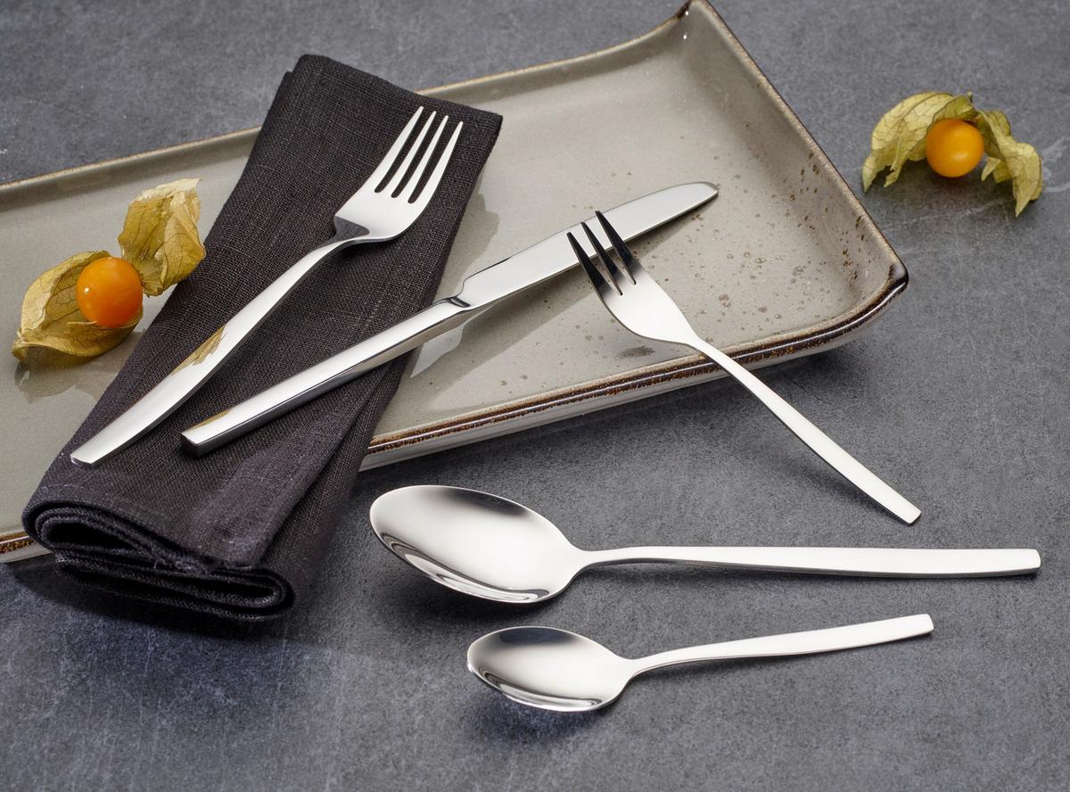 Echtwerk Tafelbesteck Edelstahl, Silber, 30-Teilig - Silberfarben, Basics, Metall (1,22kg) - Echtwerk