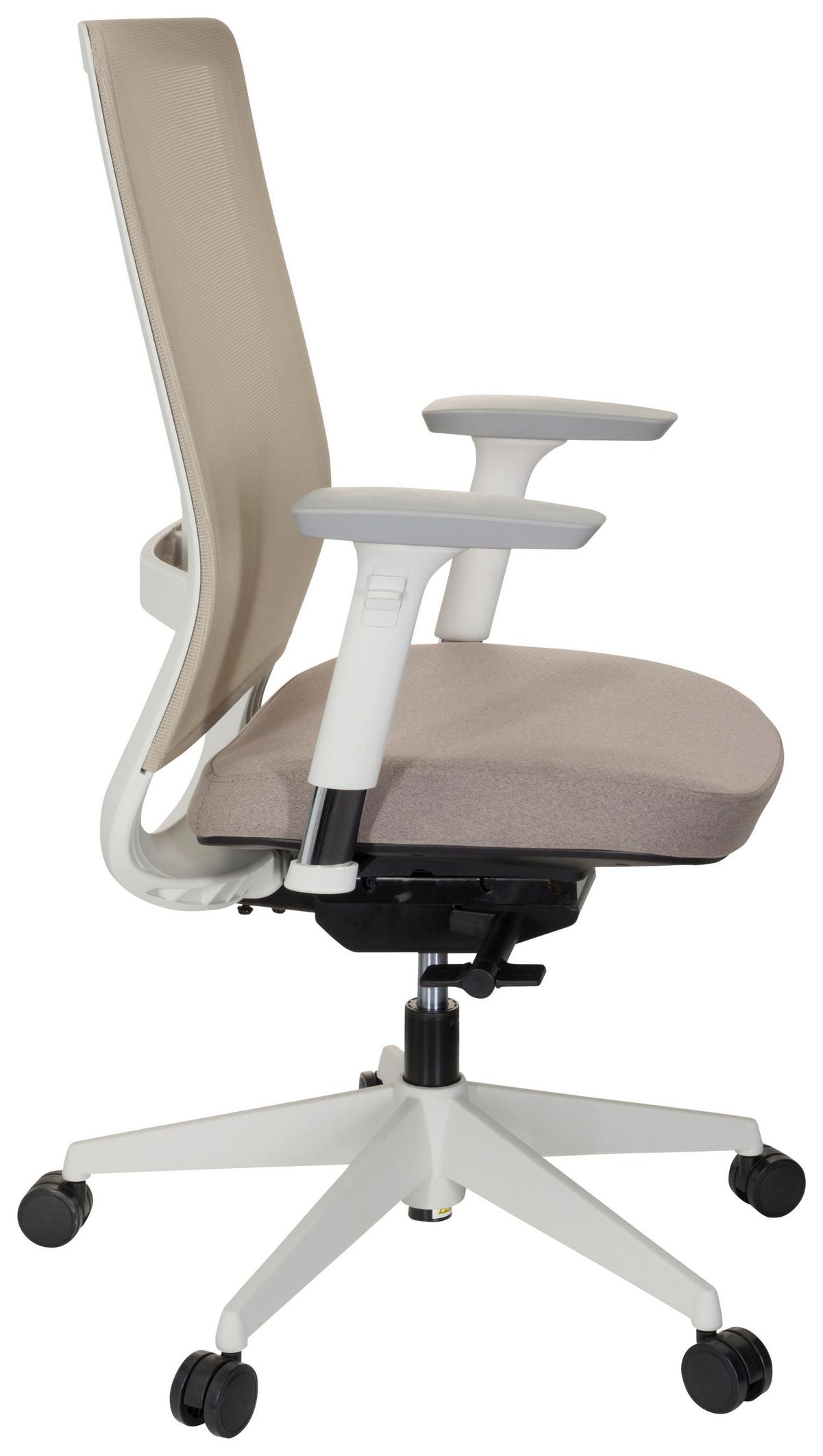 Drehstuhl Pure White Weiß/beige - Beige/Weiß, MODERN, Kunststoff/Textil (69/115/60cm) - MID.YOU