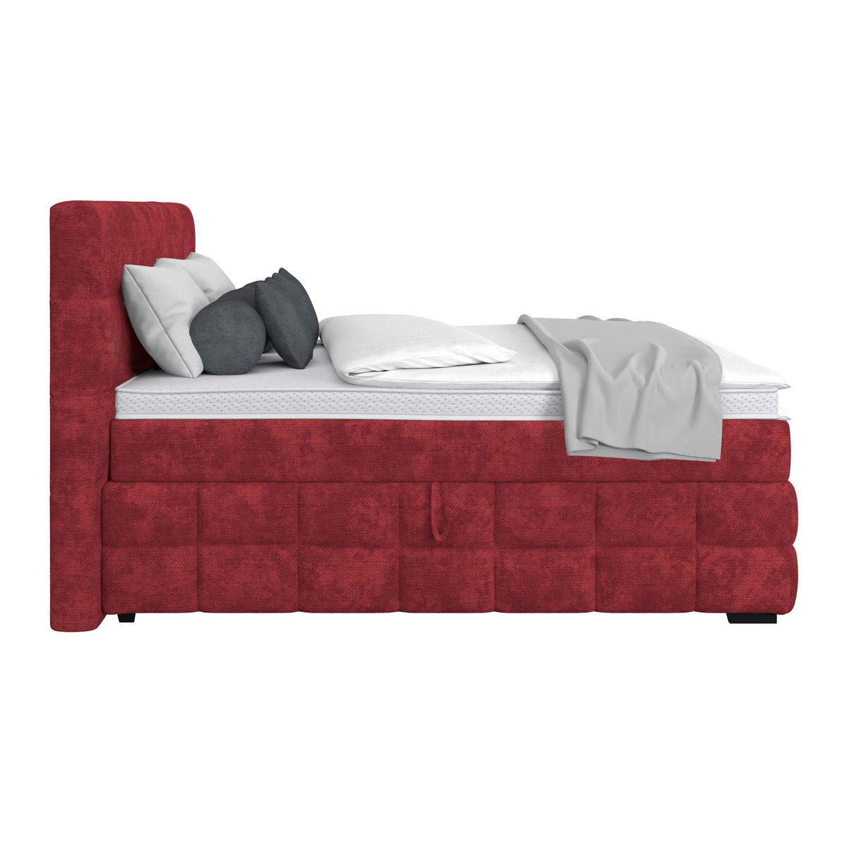 Čalouněná postel VEGA 180x200 cm, vínově červená - černá/vínově červená, Trend, dřevo/textil (180/200cm)
