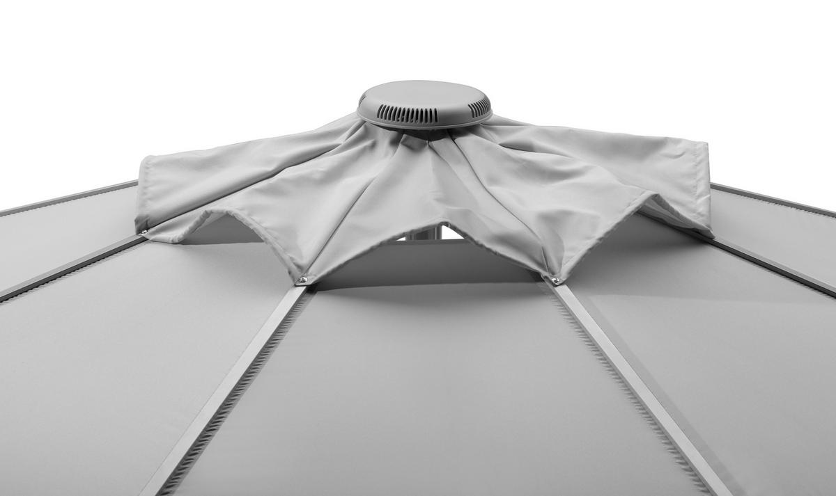 Sonnenschirm Rooftop 350 X 275 X 350cm Lichtecht Silberfarben - Silberfarben, Basics, Textil/Metall (350/275/350cm) - Schneider