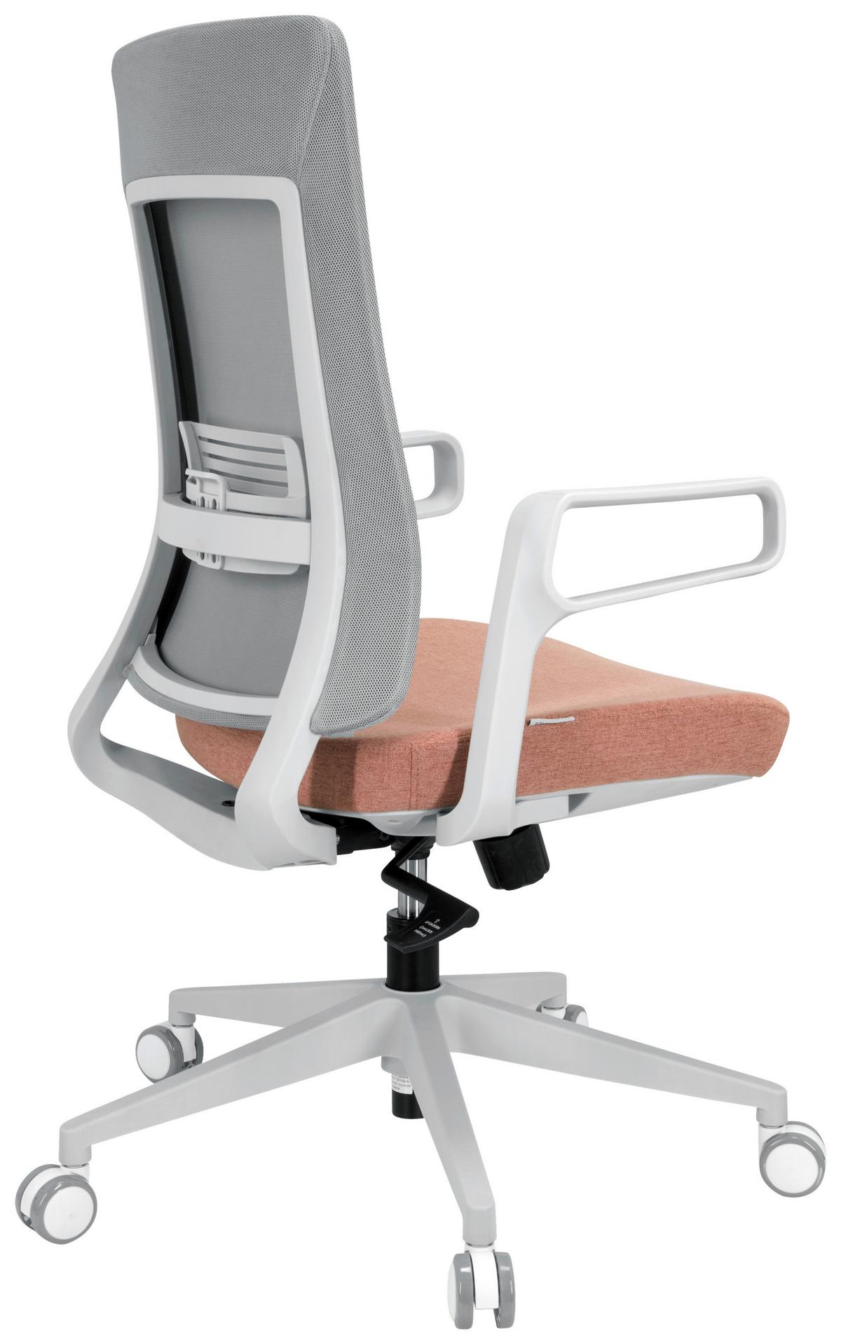 Drehstuhl Comfio Wm Grau/rosa Bis 120 Kg - Rosa/Grau, Basics, Kunststoff/Textil (58/104/59cm) - MID.YOU