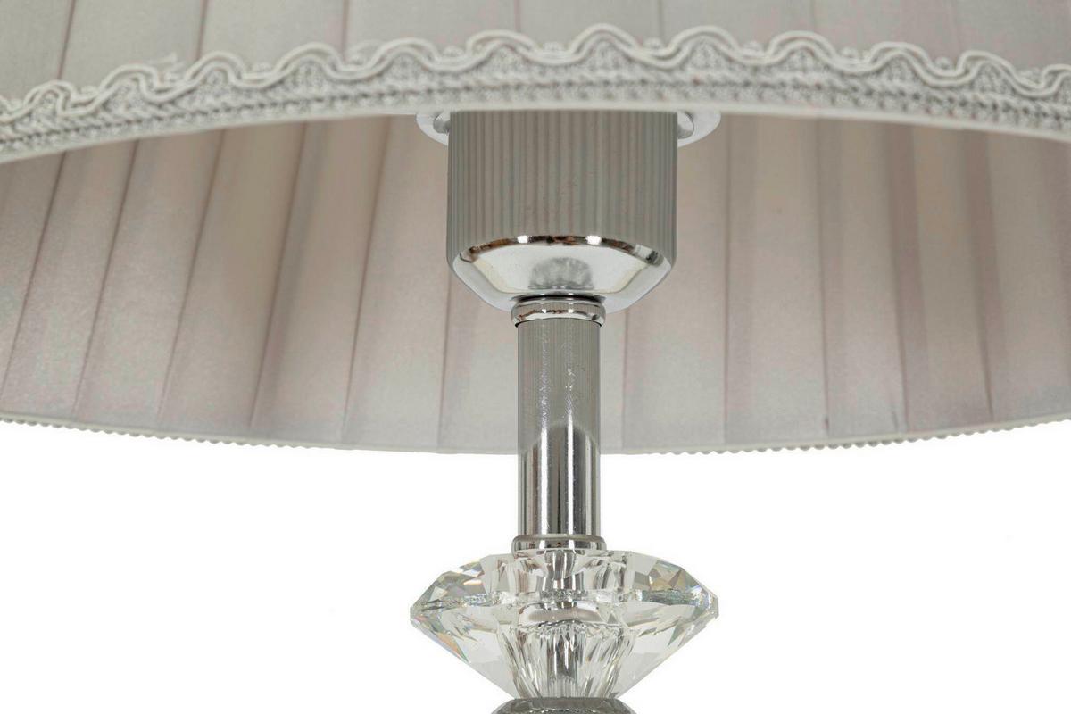 Tischleuchte Silvery Silberfarben B: 30 cm - Silberfarben, Basics, Glas/Textil (30/56/30cm)