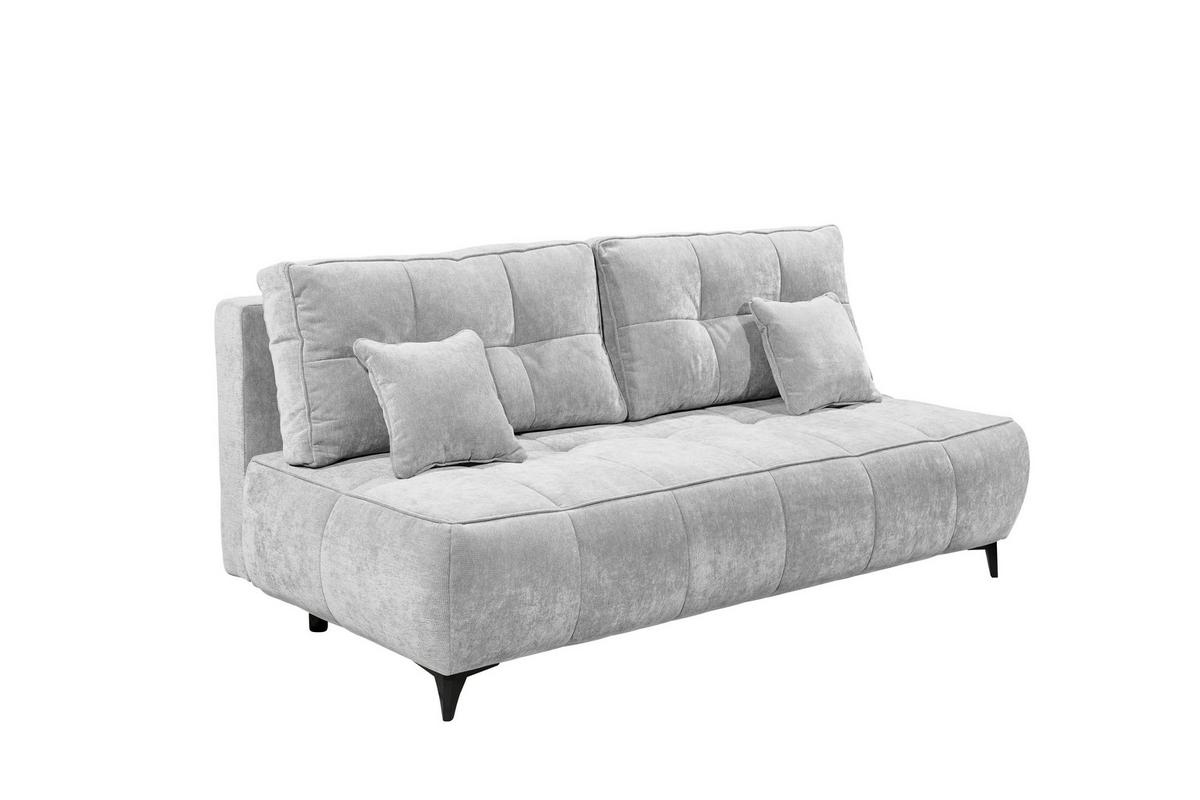 Schlafsofa Elisa Silberfarben, Schlaffunktion - Silberfarben/Schwarz, MODERN, Textil (215/96/106cm) - MID.YOU