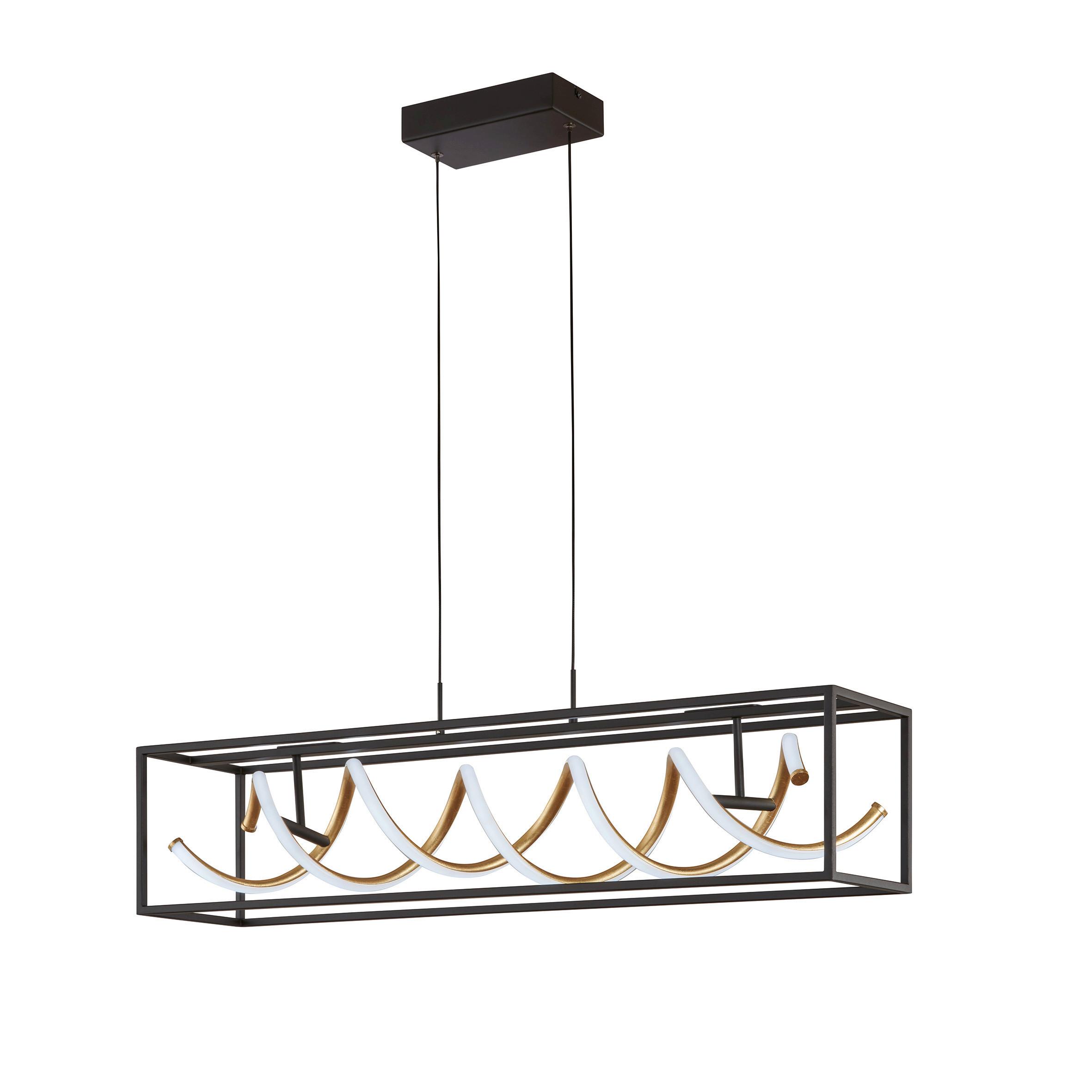 LED-Hängeleuchte, 5100lm 61046 Gian - Schwarz, Design, Metall (90/150cm) - Fischer & Honsel