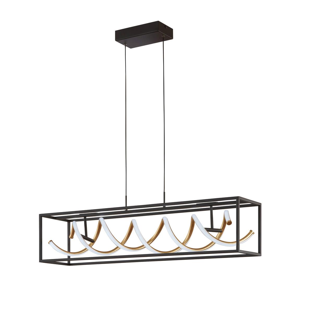 LED-Hängeleuchte, 5100lm 61046 Gian - Schwarz, Design, Metall (90/150cm) - Fischer & Honsel