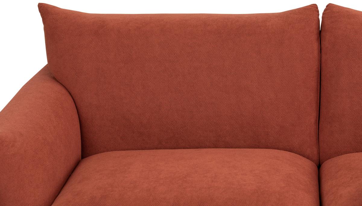 Sofa Honey - Terracotta/Schwarz, Trend, Textil (185/77/83cm) - P & B