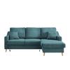 Ecksofa mit Schlaffunktion Valentina Petrol - Petrol/Naturfarben, Design, Textil (228/150cm) - P & B