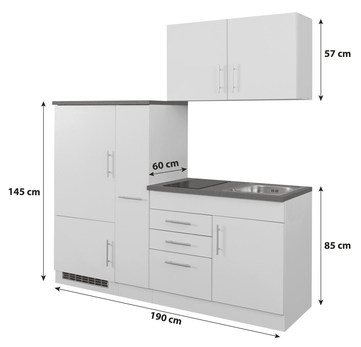 Küchenblock Toronto Creme/Eiche Dekor B: 190 cm - Eichefarben/Creme, MODERN, Holzwerkstoff (190cm) - Held