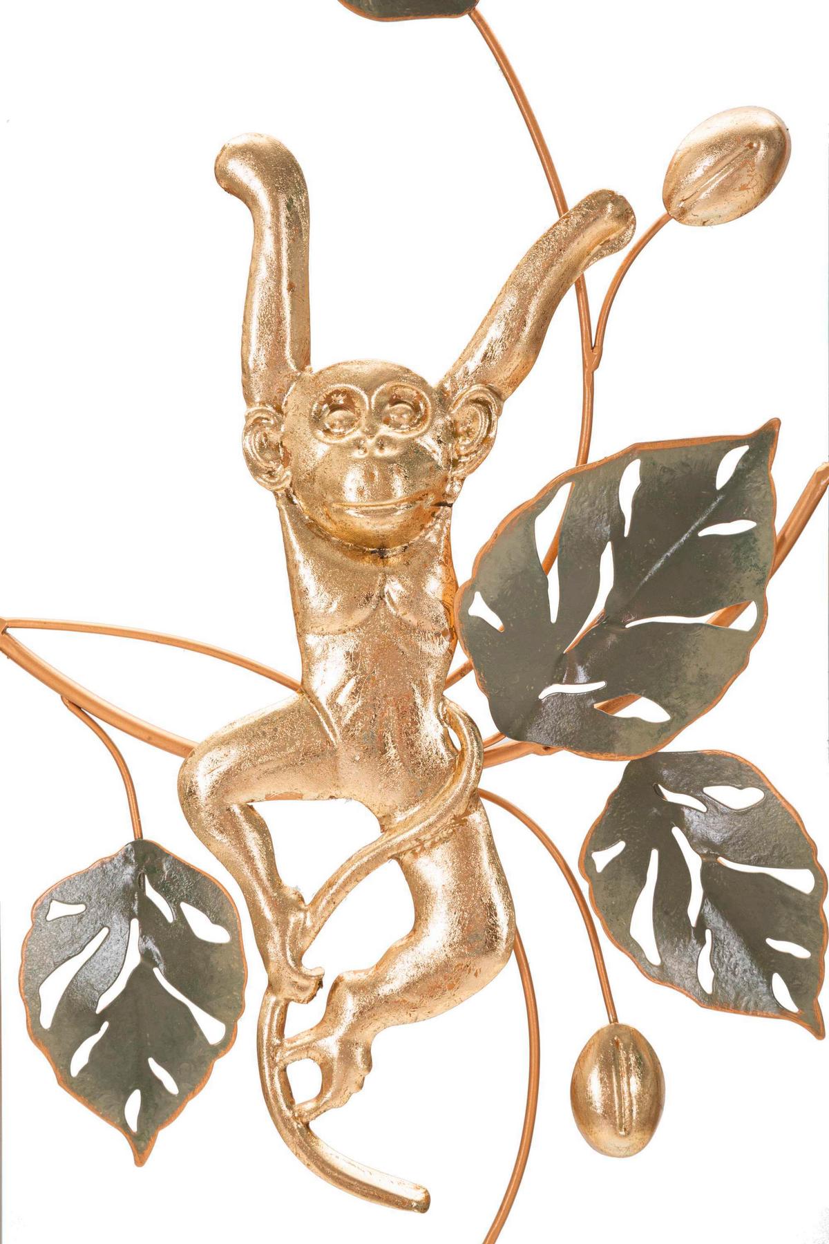 Wanddeko Monkey Goldfarben B: 28,6 cm - Basics, Metall (28.6/74.3/3.8cm)