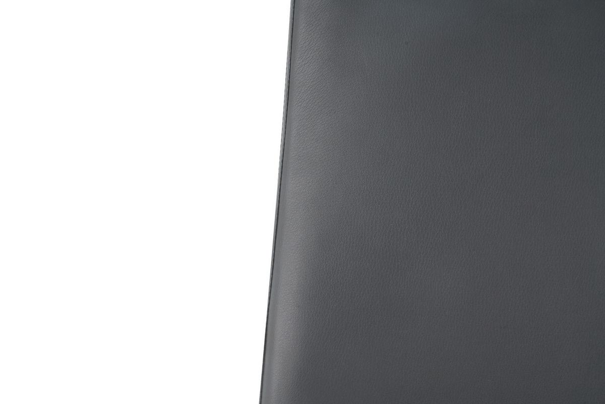 Stuhl-set Lederlook Grau, B: 42cm - Schwarz/Grau, Design, Kunststoff/Textil (42/98/56cm) - Livetastic