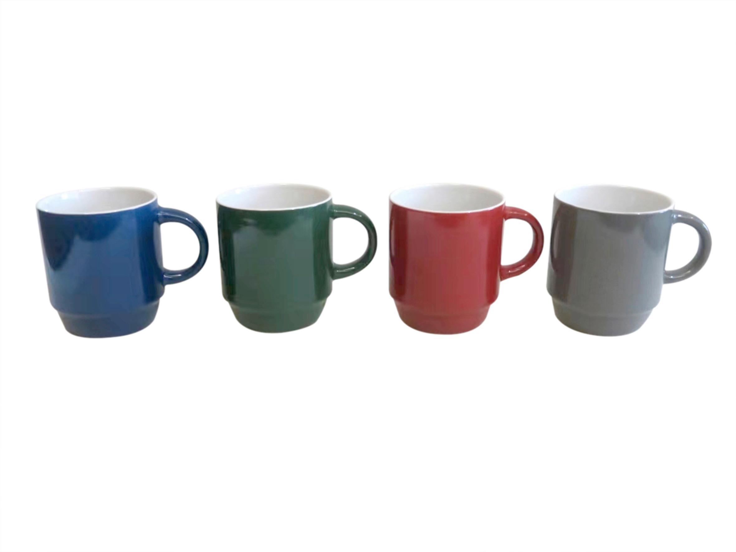 Kaffeebecher Emma - Blau/Bordeaux, Design, Keramik (8cm) - Luca Bessoni
