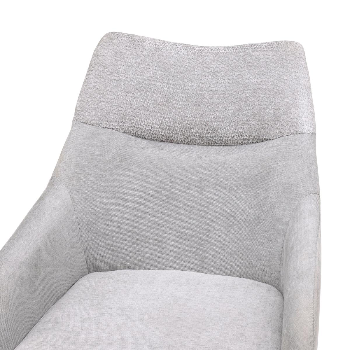 Armlehnstuhl Dali Grau/Schwarz B: 60 cm - Schwarz/Grau, Basics, Textil/Metall (60/86/55cm) - Livetastic