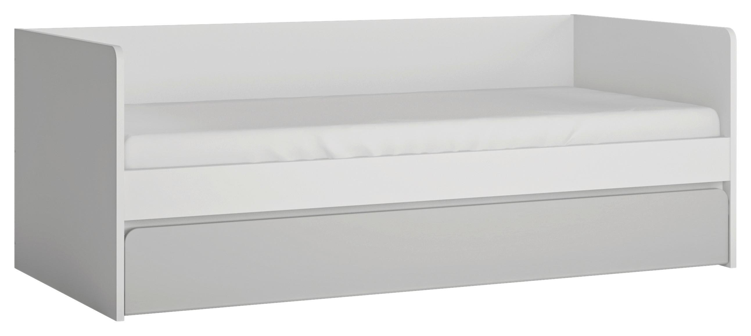 Postel FLEXI 90/200 cm, barva bílá/šedá - bílá/černá, Moderní, kompozitní dřevo/plast (90/200cm) - Premium Living