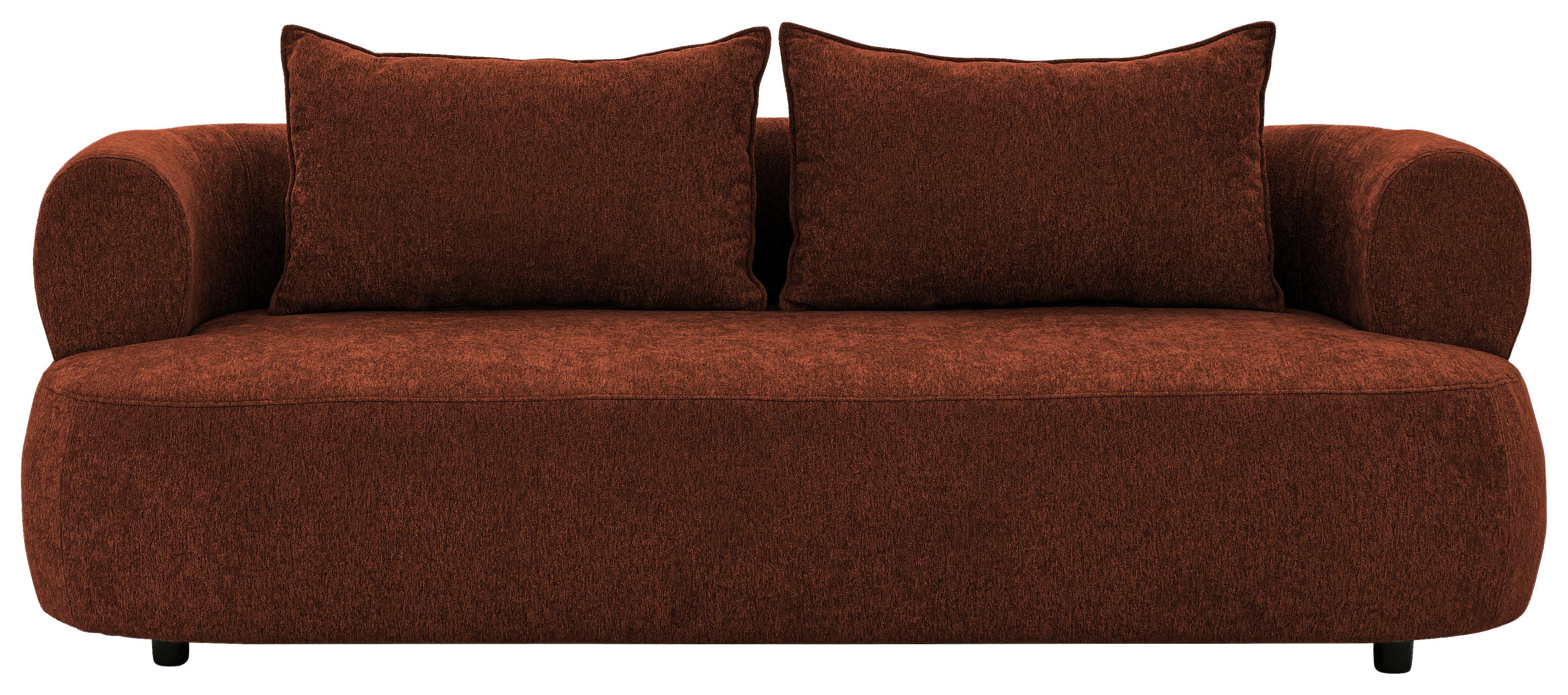 3-Sitzer-Sofa Ferro Rostfarben B: 200 cm - Rostfarben/Schwarz, Design, Textil (200/76/96cm) - Livetastic