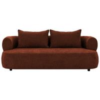 3-Sitzer-Sofa Ferro Rostfarben B: 200 cm - Rostfarben/Schwarz, Design, Textil (200/76/96cm) - Livetastic