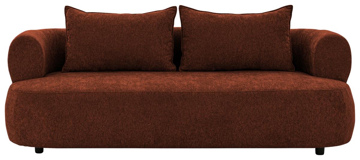 3-Sitzer-Sofa Ferro Rostfarben B: 200 cm - Rostfarben/Schwarz, Design, Textil (200/76/96cm) - Livetastic