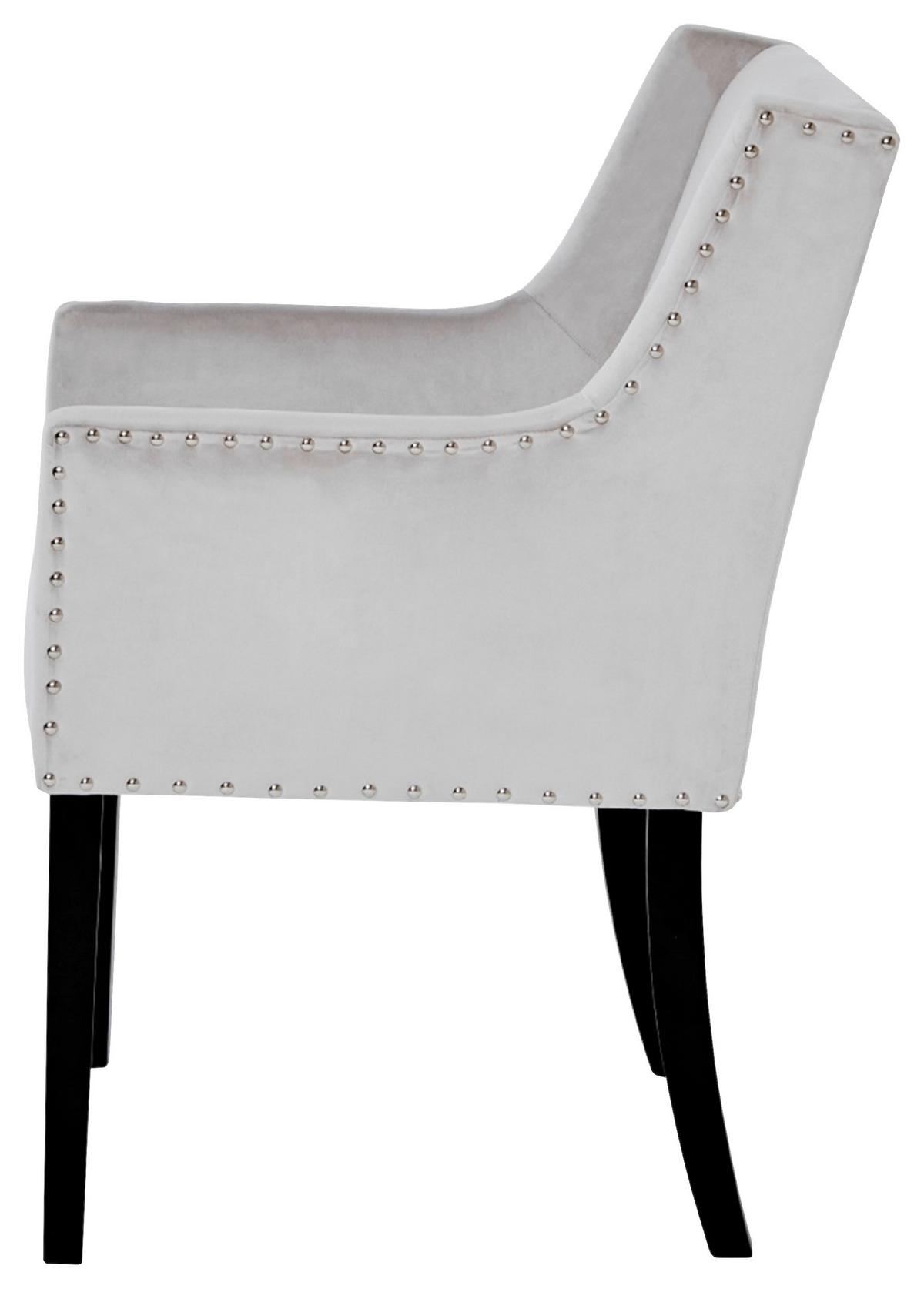 Armlehnstuhl Savik Kent Silber/Schwarz Gepolstert - Silberfarben/Schwarz, MODERN, Holz/Textil (58/62,5/88cm) - Livetastic